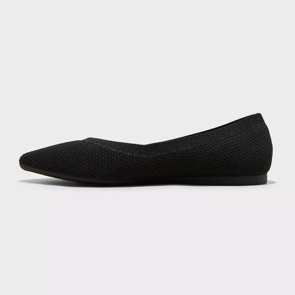 Women's Ballet Flats‎ by A New Day Claire Knit Black 7.5 New With Tags